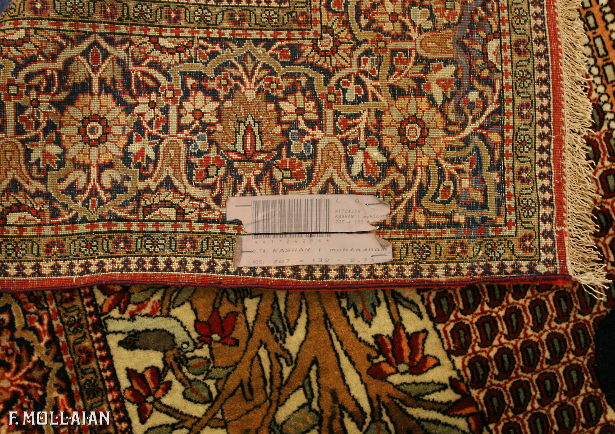 A Rare Pictorial Antique Persian Kashan Mohtasham Rug n°:41724256